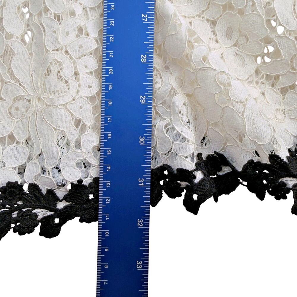 Son Yoon Joo Black White Lace Bows Fitted Pencil Sheer Unlined Dress Coquette - Picture 7 of 8